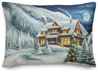 Cabin In The Mountains 14x20 Spun Poly Pillow