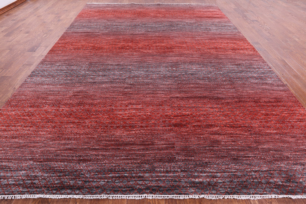 10' 1" X 14' 1" Savannah Grass Hand Knotted Wool Rug - Q13179