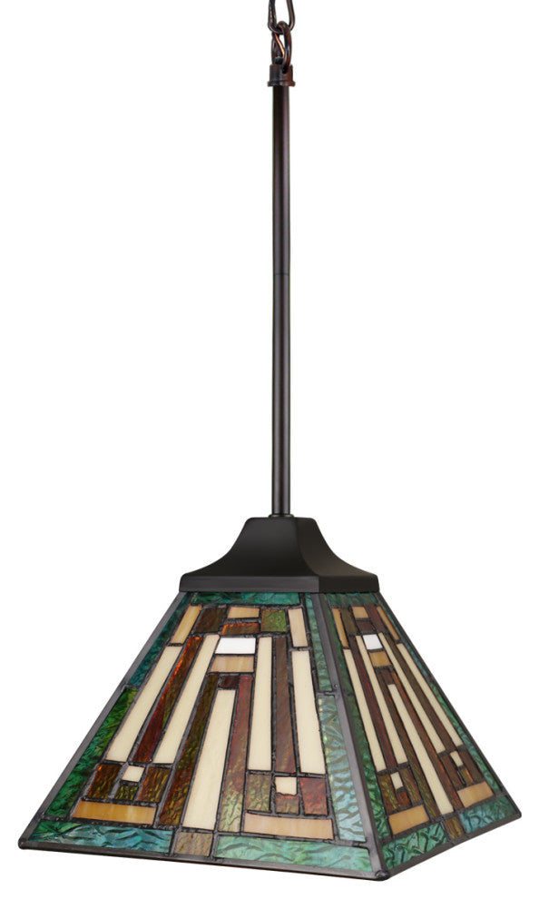 Firman Tiffany 1-Light Mission Ceiling Pendant 8" Shade