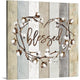 Blessed Cotton Wreath Wrapped Canvas Art Print, 30"x30"x1.5"