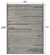 Khalil Modern Berber Stripe Gray/Cream 3 ft. x 5 ft. Area Rug