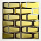 Reflections Frosted Gold 12"x 12" Beveled Brick Glass Mirror Mosaic Tile, 1 Sheet