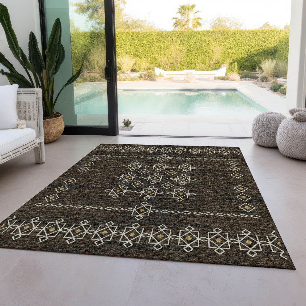Indoor/Outdoor Sedona SN3 Fudge Machine Washable 3' x 5' Rug