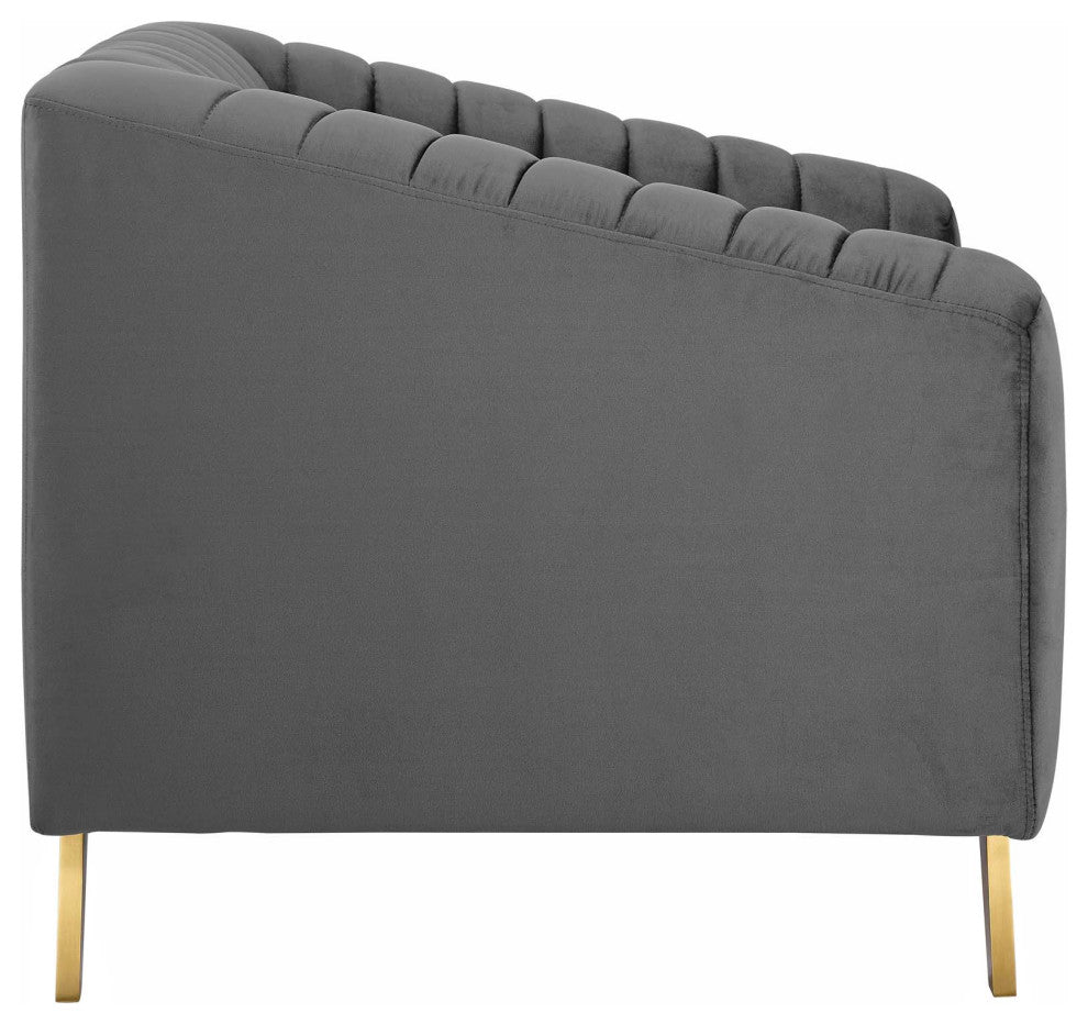 Valiant Vertical Channel Tufted Performance Velvet Armchair
