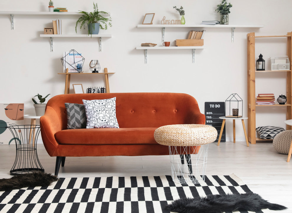 Halloween Outlines Accent Pillow With Removable Insert, White, 18"x18"