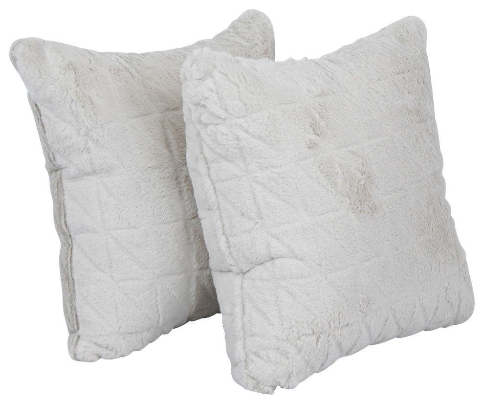 17" Jacquard Throw Pillows With Inserts, Set of 2, Upton Natural