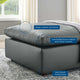 Accent Chair Ottoman, Faux Vegan Leather, Gray, Modern, Lounge Hospitality