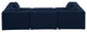 Cube Upholstered Modular Sectional, Navy, 6-Piece: 3 Armless Chair, 2 Corner Chair, 1 Ottoman, Linen Texured Fabric