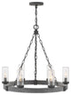 Hinkley Sawyer Outdoor Chandelier, Aged Zinc, 6 Light