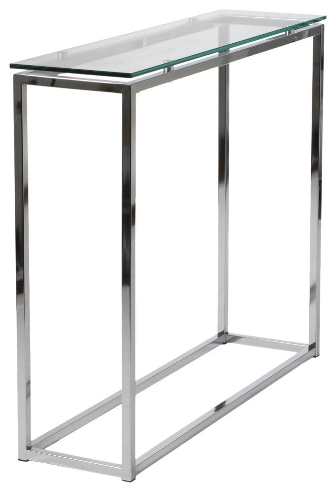 Sandor Console Table, Clear Glass/Chrome