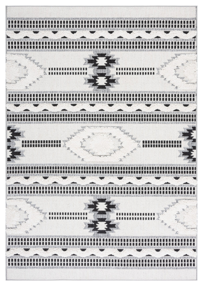 Safavieh Cottage Collection COT206B Rug, Ivory/Black, 5'3" X 7'7"