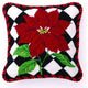 10X10Poinsettia Diamonds NeedlePoint Pillow