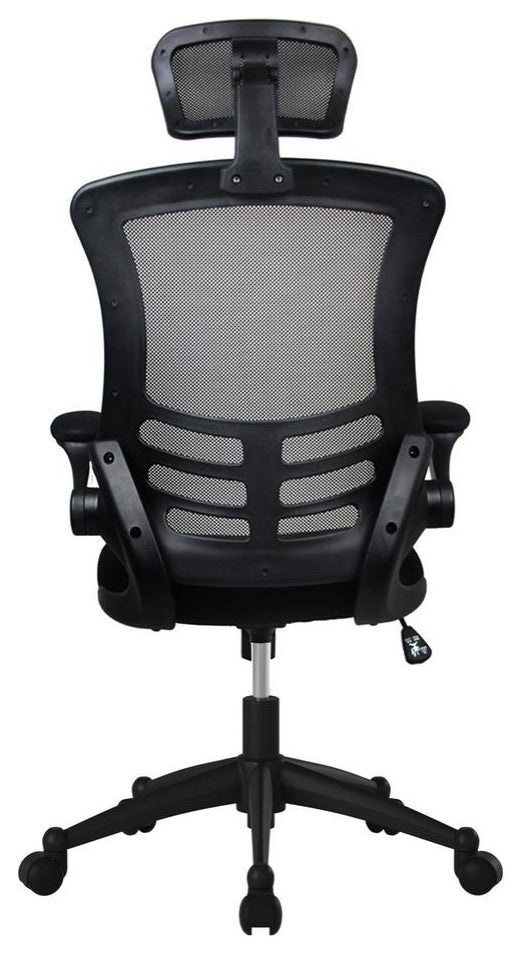 Modern High-Back Mesh Executive Office Chair With Headrest And Flip Up Arms