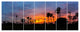 Sugar Palm Tree Silhouette, Landscape Canvas Art Print, 83"x32", 7 Panels