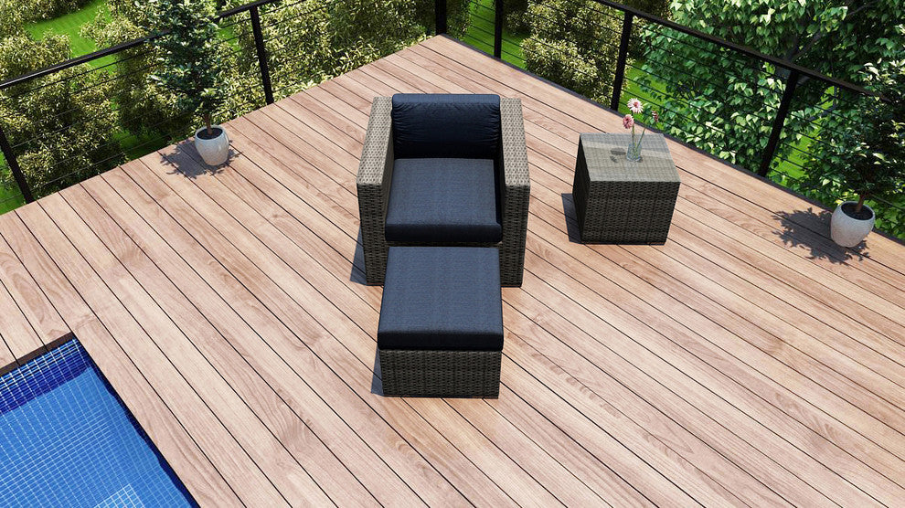 District 3 Piece Club Chair Set, Spectrum Indigo