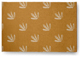 Feather Pattern Fall Design Chenille Area Rug, Yellow, 4'x6'