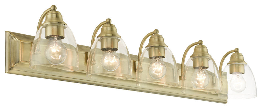 Antique Brass Transitional, Colonial, Vanity Sconce