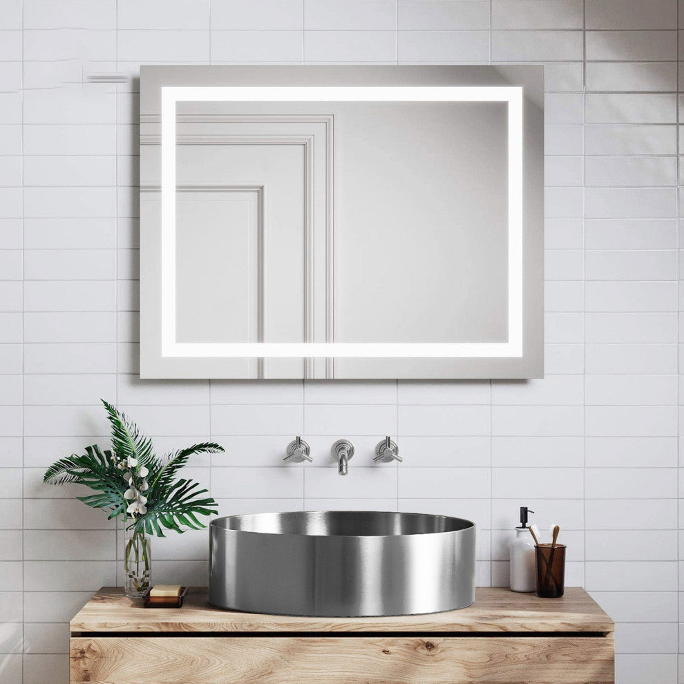 Fiorella Modern Round Vessel Sink, Brushed Silver
