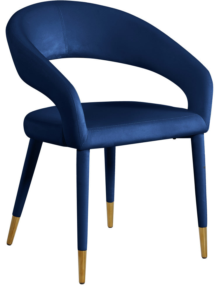 Destiny Dining Chair, Navy, Velvet