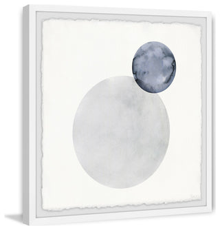 "Marbled Gray Circles" Framed Painting Print, 24"x24"