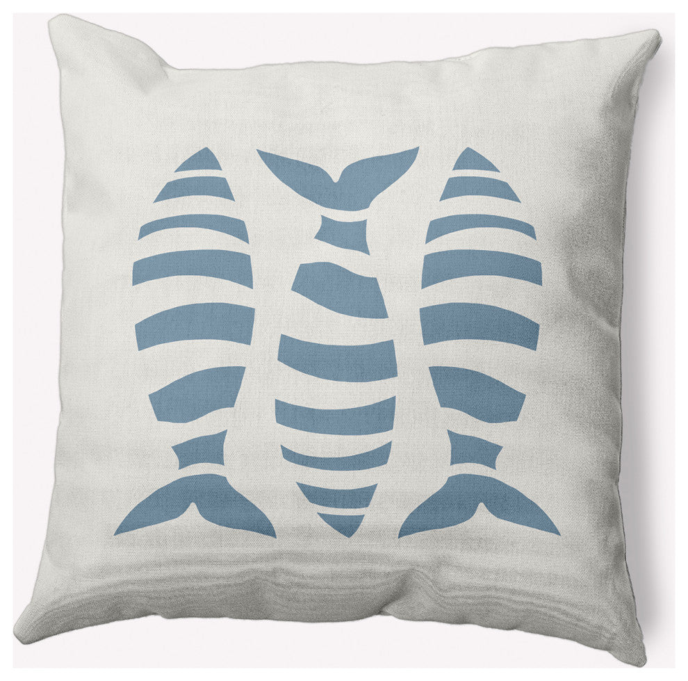 26x26" Puzzle Fish Nautical Decorative Indoor Pillow, Dusty Smoke