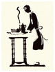 "Maid Prepares Hot and Steaming Coffee" Paper Print by Maxfield Parrish, 32"x42"