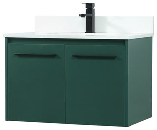 Home Living 30" Single Bathroom Vanity, Green With Backsplash