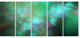 Blue Fractal Sky with Blur Stars, Abstract Canvas Art Print, 60"x28", 5 Panels