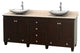 Acclaim Espresso Double Vanity, 80", Arista White Carrera Marble, Ivory Marble