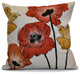 Poppies Floral Print Outdoor Pillow, Red/Orange, 18"x18"