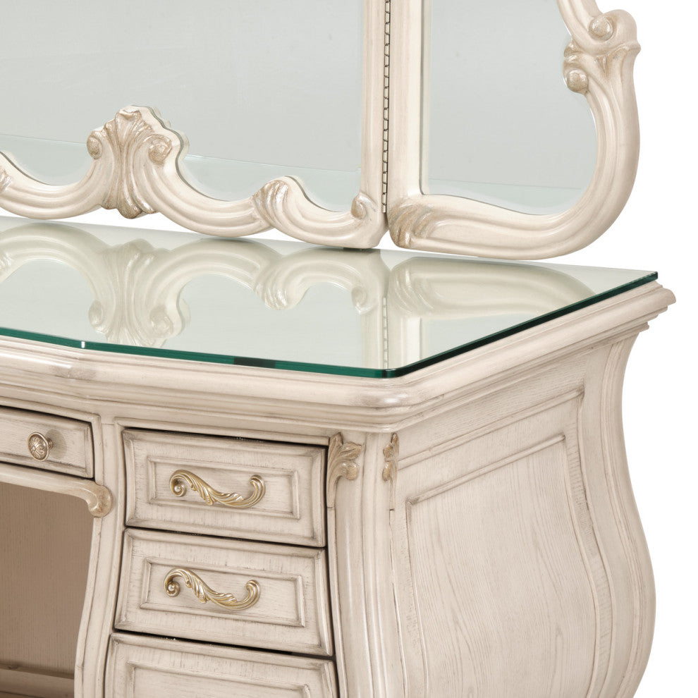 Platine de Royale Vanity & Mirror Set - Champagne
