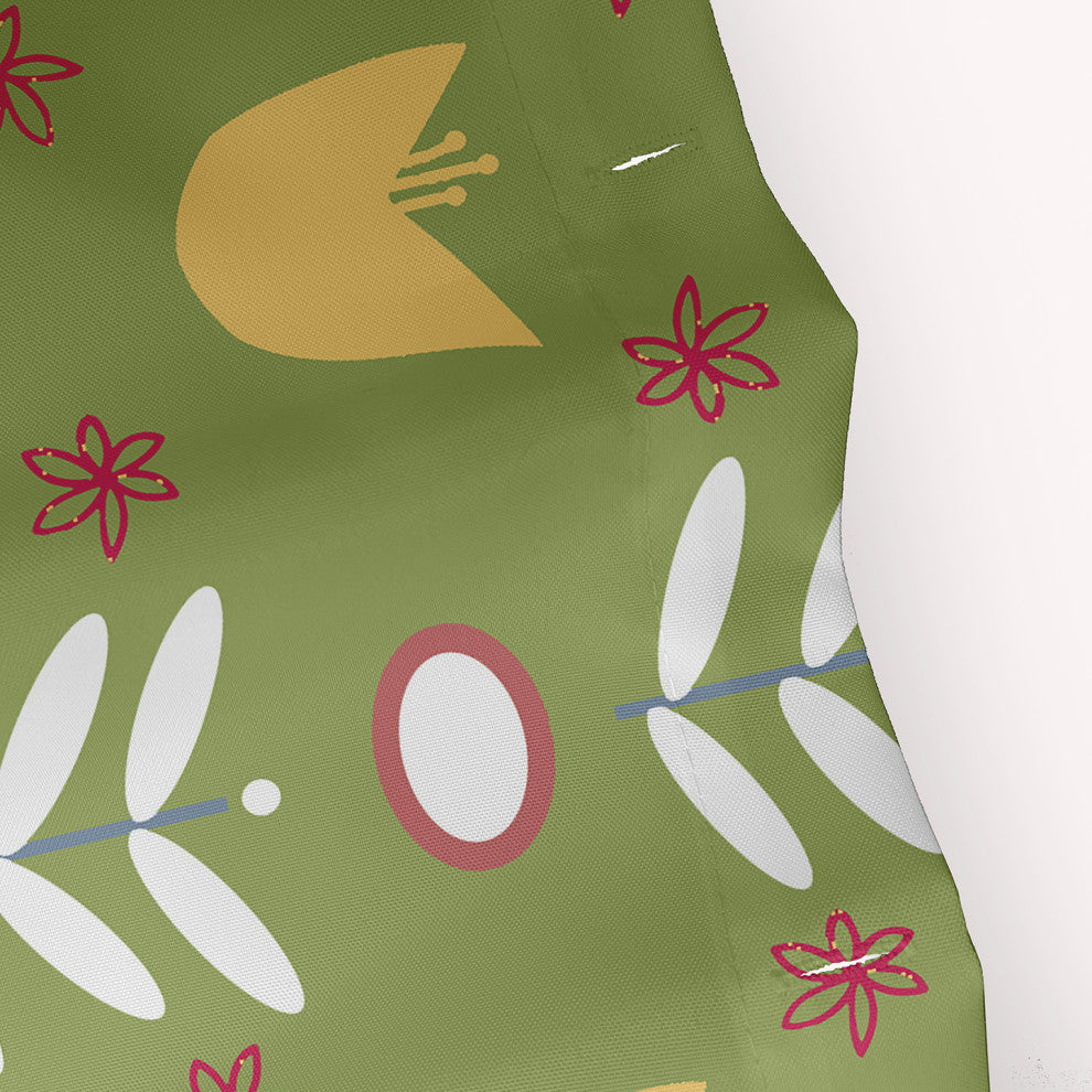 70"Wx73"L Spring Garden Shower Curtain, Apple Green