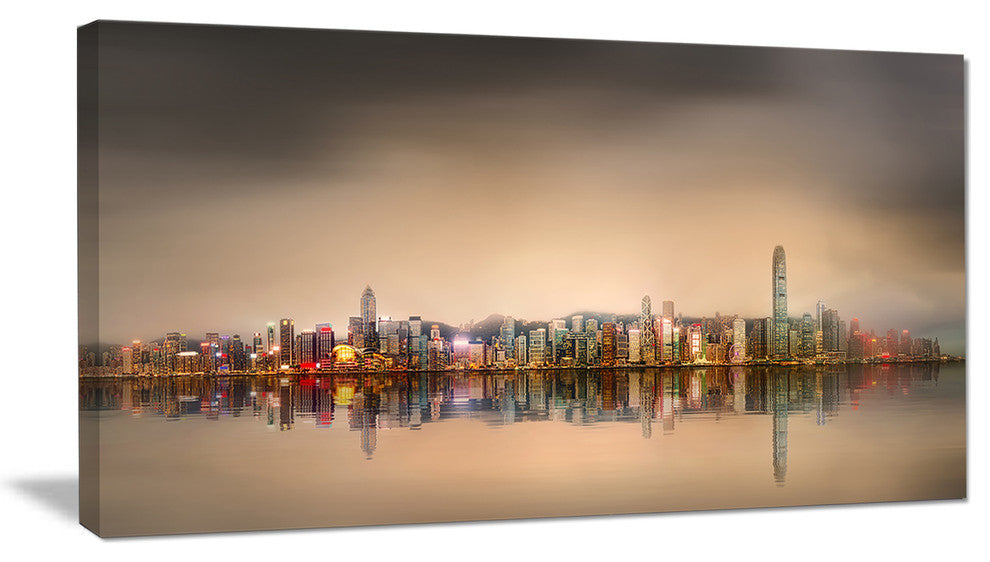 "Singapore Financial District Skyscrapers" Wall Art, 60"x28", 1 Panel
