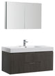 Valencia 48" Gray Oak Wall Hung Bathroom Vanity Set, Cabinet, Faucet FFT3111CH