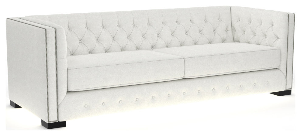 Nativa Interiors Mirel 94" Sofa, Off White, Classic Depth