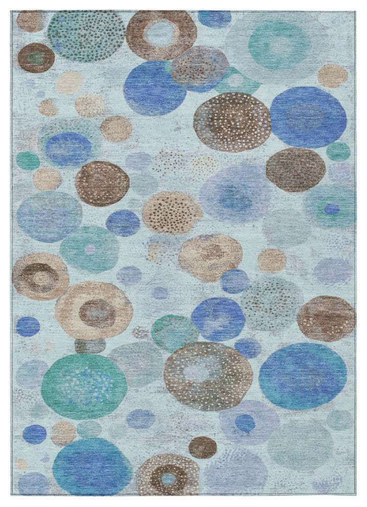 Machine Washable Indoor/Outdoor Chantille ACN1896 Teal 9' x 12' Rug