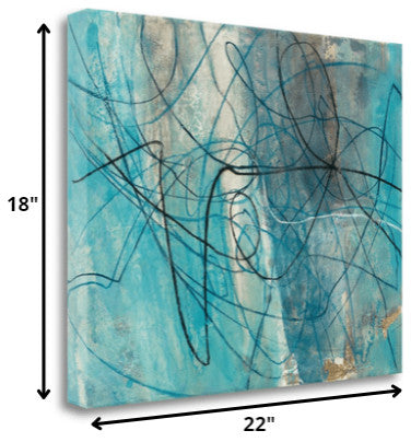 22" Bright Blue Abstract Print Giclee Canvas Wall Art