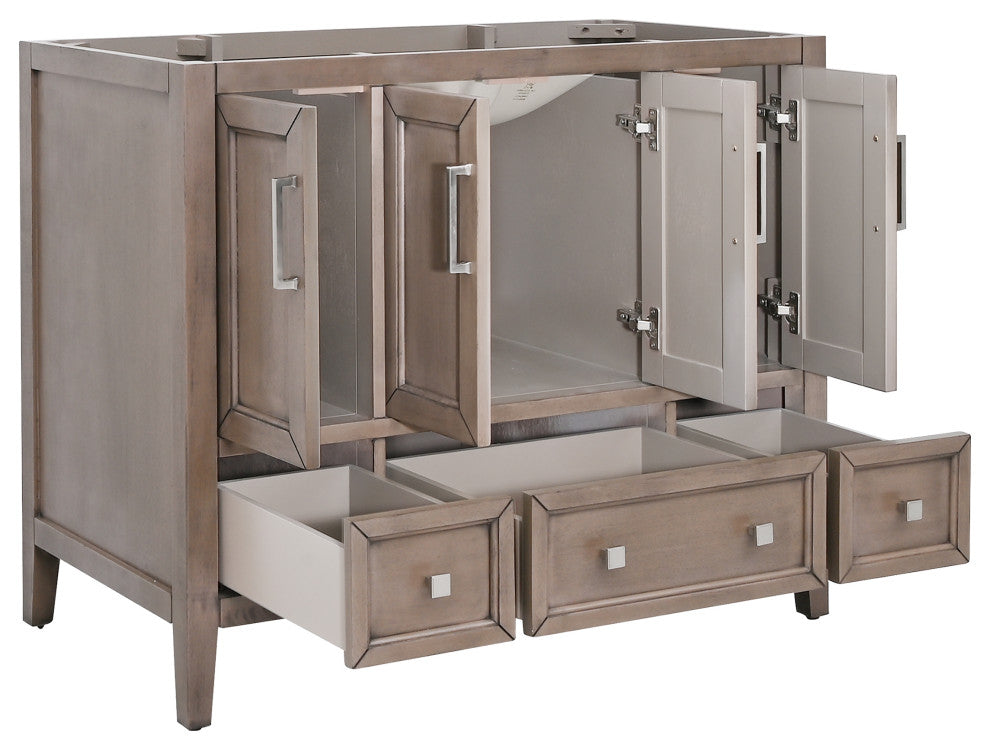 Avanity Everette 42" Vanity Combo in Gray Oak and Carrara White Marble Top