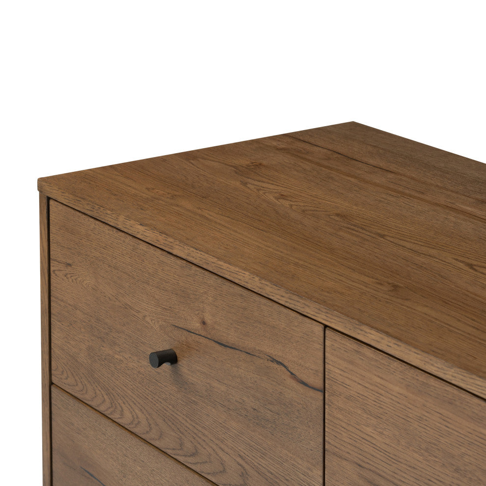 Eaton 5 Drawer Dresser-Amber Oak Resin