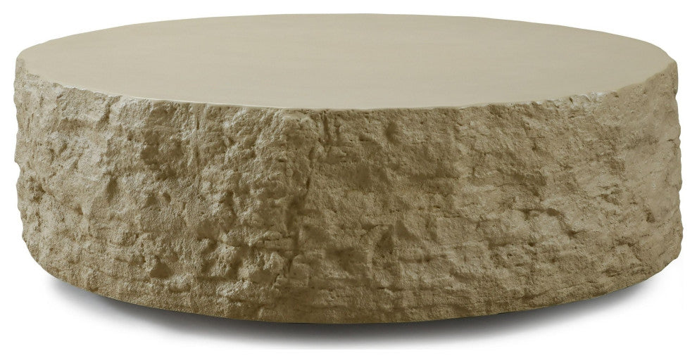 Modrest Quarry Modern Beige Round Coffee Table