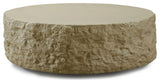 Modrest Quarry Modern Beige Round Coffee Table