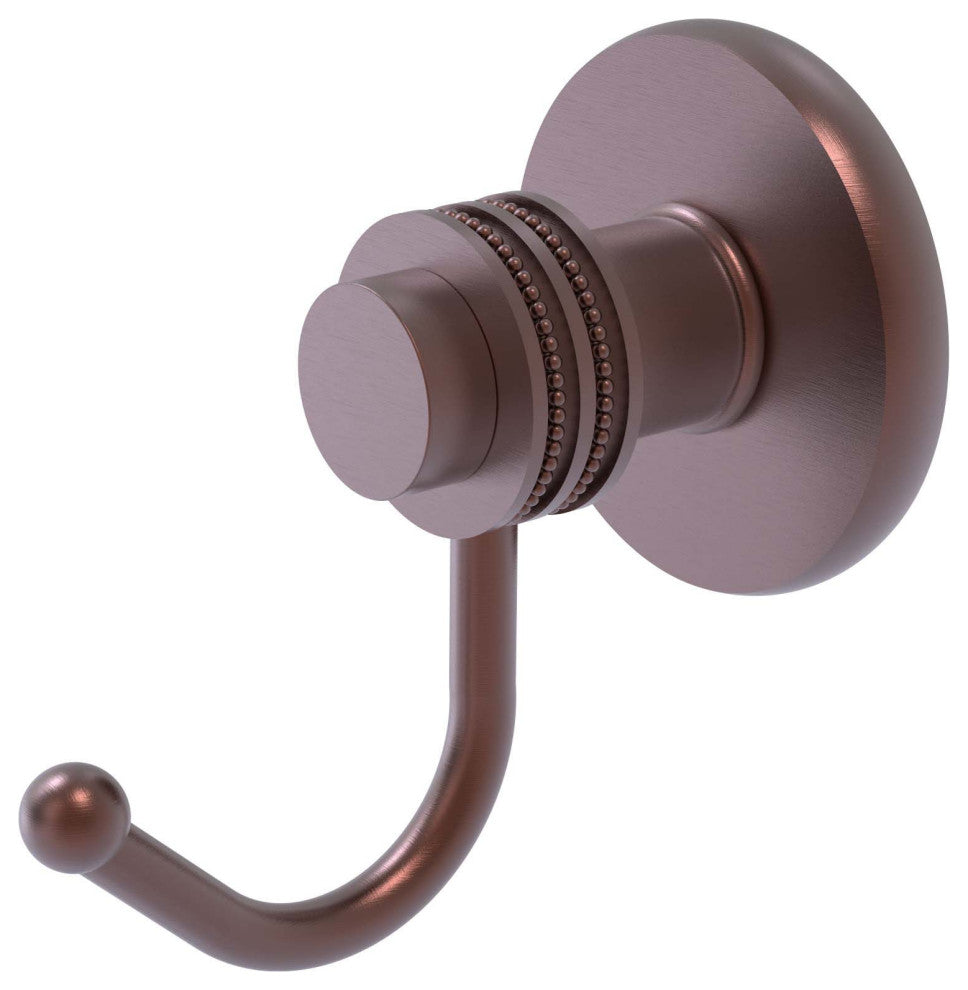 Mercury Robe Hook with Dotted Accents, Antique Copper