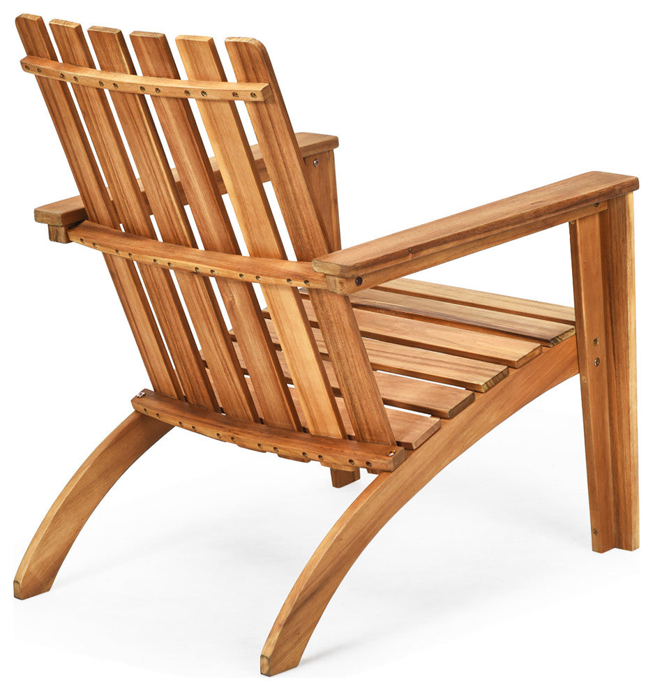Costway Patio Acacia Wood Chair Lounge Armchair Durable Outdoor Garden Yard