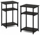 Just 3-Tier etal Frame End Table With Storage Shelves 2-Pack Espresso