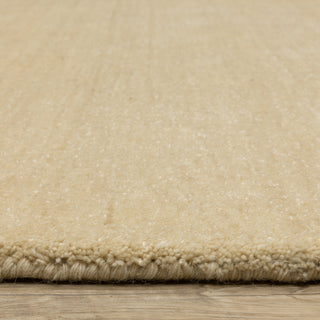 Apollo Heathered Solid Beige Hand-Made Wool Area Rug Runner 2'6" x 8'