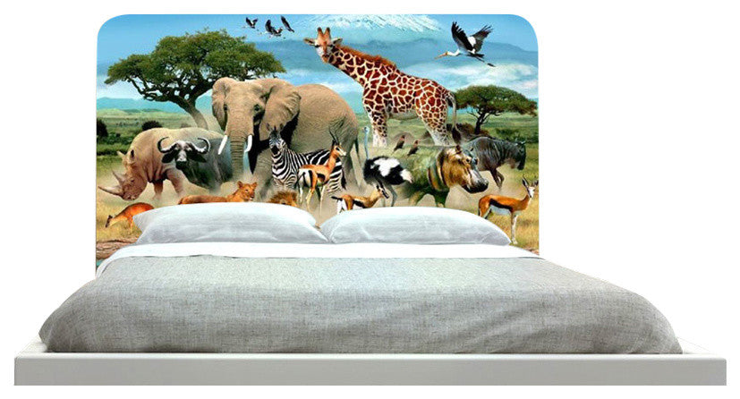 "Animals At The Water" Headboard