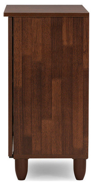 Gisela Oak and White 2-Tone Shoe Cabinet With 2 Doors