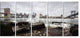 Skyline with Brooklyn Manhattan Bridges, Cityscape Canvas Art, 60"x28", 5 Panels