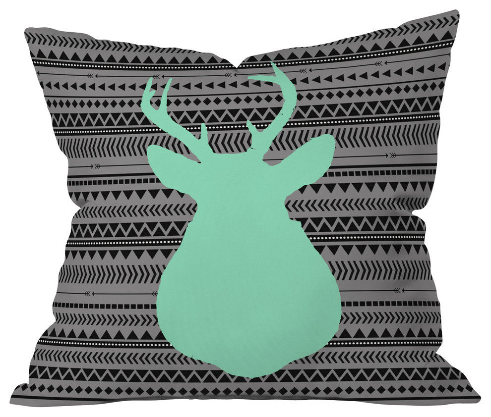 Deny Designs Allyson Johnson Deer And Aztec Outdoor Throw Pillow