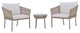 3-Piece Woven Rope Light Luxury Simple Style Outdoor Set with Coffee Table, Beige